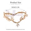 Gortin Elf Headpiece Gold Leaf Crown Rhinestones Fairy Headband V-Shape Hair Tiara Bride Wedding Wreath Headband Renaissance Bridal Hair Acessories Halloween Cosplay Costume Headwear for Women and