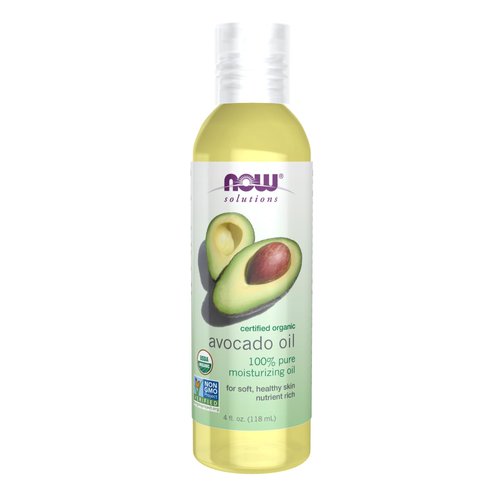 NOW Foods Solutions, Organic Avocado Oil, 100% Pure Moisturizing Oil, Nutrient Rich and Hydrating, 4-Ounce