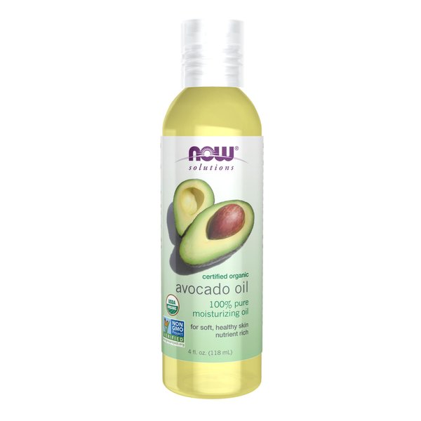 NOW Foods Solutions, Organic Avocado Oil, 100% Pure Moisturizing Oil, Nutrient Rich and Hydrating, 4-Ounce