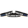 10 Blue Lives Matter Thin Blue Line Silicone Wrist Band Bracelet Wristbands - Support Police and Law Enforcement