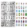 JERCLITY 6pcs Flower Nail Stamping Plate Nail Stamping Kit for Nails Rose Flower Lotus Butterfly Leaf Image Plates Nail Art Design Template Print Nail Stamper Kit for Women