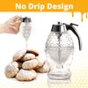 CLEVLI Honey Dispenser – No Drip Glass with Stand – Honey Jar – Clear Glass Honey Container with Dipper 8 Oz – Maple Syrup Dispenser – Honey Pot with Stand – Honey Bottle with Flip Top Lid