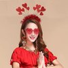DONCIDAY Red Heart Shape Headband Glitter Sunglasses Sequin Earrings Valentines Day Halloween Cosplay Costume Accessories Set
