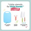 Baketivity Kid Safe Plastic Knives For Real Cooking With Cutting Board, Peeler For Kitchen - Knife Set With Blunt Tip, Dishwasher Safe, BPA Free Kids Knives For Cutting