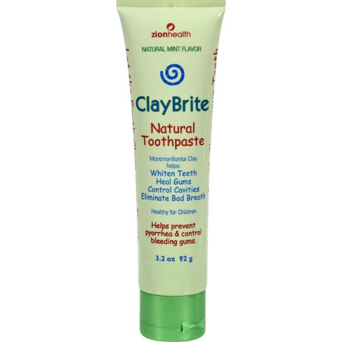 Zion Health ClayBrite Natural Toothpaste - Natural Mint - Healthy for Children - 3.2 oz (Pack of 2)