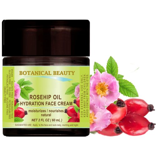 ROSEHIP OIL HYDRATION FACE CREAM for Normal, Dry, Sensitive Skin Moisturized and Nourished 2 Fl. oz. - 60 ml by Botanical Brauty