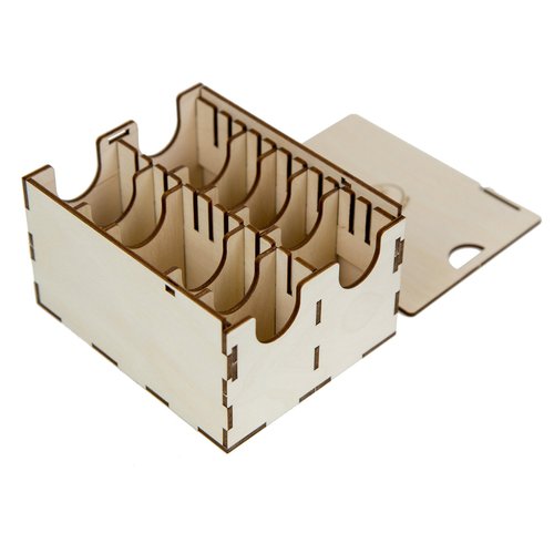 The Broken Token Case for Mini and European Size Cards - Wood Card Case with Eight Adjustable Div...