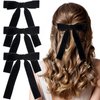 HINZIC 3Pcs 4.72inch Velvet Hair Bow Clips Black Hair Bows Hair Ribbons Christmas Wedding Prom Hair Styling Accessories for Women Thin Hair