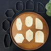 Auktosmn Geometric Plaque Cookie Cutter Set-6 Piece-4.0 Inch-Diswasher Safe-Frame Cookie Cutter Shape for Baking