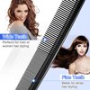 3 Pieces Rsiynax Professional Teasing Comb, Premium Black Carbon Fiber Hair Comb Set for Cutting and Styling, Fine and Wide Tooth Hair Barber Combs for Women and Man