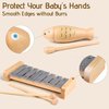 Chriffer Kids Musical Instruments Toys, Percussion Instruments Set with Xylophone, Preschool Educational Music Toys for Boys Girls, Natural Eco-Friendly Wooden Music Set (8)