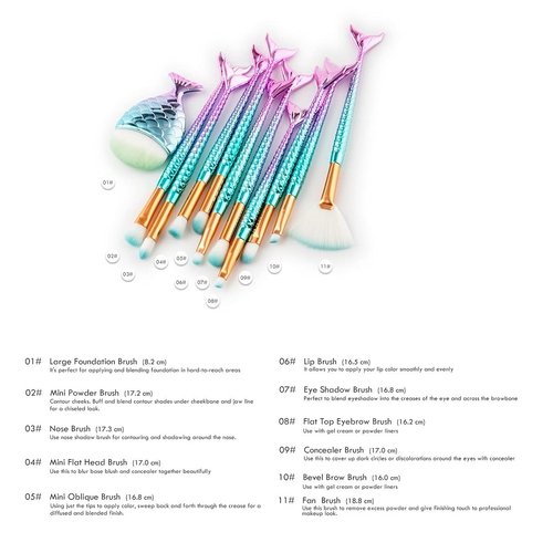 Makeup Brush Set 11Pcs Eye Makeup Brushes, Eyeshadow Concealer Eyeliner Brow Blending Brush Tool