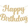 KatchOn, Cursive Glitter Gold Happy Birthday Banner - Pre-Strung, 10 Feet, No DIY | Real Gold Birthday Party Decorations | Gold Happy Birthday Sign for Girls, Gold Happy Birthday Decorations for Women
