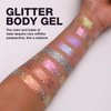 LANGMANNI 8 Colors Face & Body Glitter Palette - Holographic Changing Sparkling Mermaid Sequins for Women Girls Music Festival Party Rave Makeup(#A)