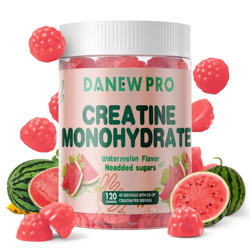DANEW PRO Creatine Monohydrate Gummies 5000mg for Men & Women, Creatine Monohydrate for Muscle Strength, Muscle Builder, Energy Boost, Pre-Workout Supplement(120 Count)-Watermelon Flavor
