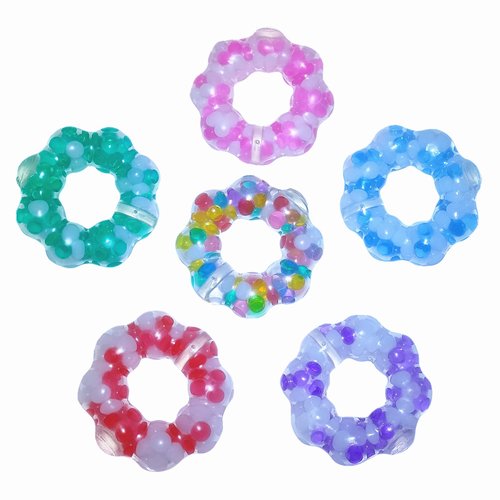 6Pack Donut Squishy Toys,Wearable Squishy Toys,Soft Bracelet Stress Ball,Party Favors,Goody Bag Stuffers