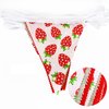 Strawberry 1st Birthday Pennant Banner Flag Berry Pattern Red Triangle Fabric Burlap Bunting Garland with Felt 1 Sign for Berry First Girls Strawberry Sweet One Birthday Party Decorations Supplies