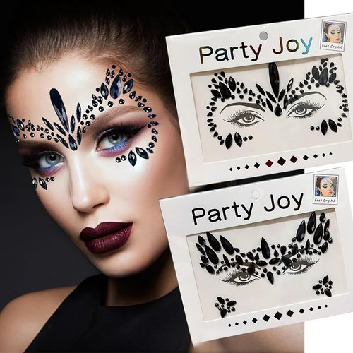 Ylapagne Halloween Face Jewels 2 Sets Face Gems Rhinestone Mermaid - Face Jewels Tattoo Stickers Self Adhesive Festival Accessories Carnival Costumes for Women