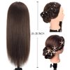 ZOMOI Mannequin Head with 80% Real Human Hair 26-28'' Cosmetology Mannequin Doll Head for Styling Practice on Braiding Head (4#Dark Brown)