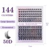 Eyelashes Clusters Qeelasee DIY d Curl 144pcs Lash Culsters Natural 0.07 50D 8-18mm Wispy Volume Lashes (50D-0.07D,8-18MIX)