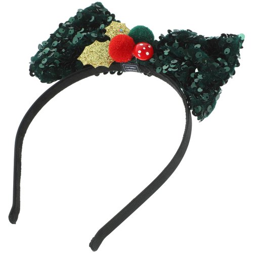 Beaupretty Christmas Bow Headband Sequins Big Bow Headbands Christmas Glitter Party Hair Band Hair Accessories for Girls Women for New Year Xmas Party