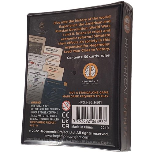 Hegemony: Historical Events Expansion - 50 New Cards Add Events to Your Gameplay, Unique Asymmetric Card Driven Game Board Game, Ages 14+, 2-4 Players