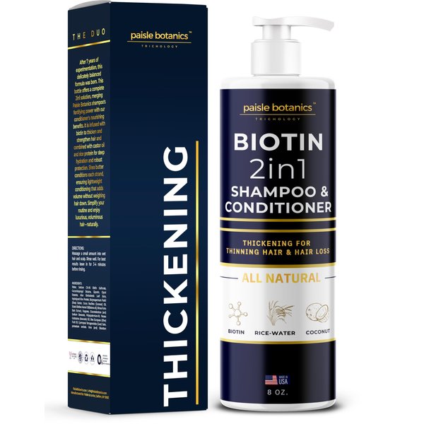 Biotin 2 in 1 Shampoo and Conditioner Men & Women Biotin Shampoo and Conditioner for Thinning Hair Treatment Women & Mens Shampoo and Conditioner 2 in 1 Biotin for Hair Growth Shampoo Conditioner Set