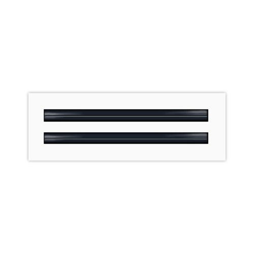 BUILDMART - 12" Linear Slot Diffuser - (2 Slot) Double Slot - White Decorative Air Vent - Modern AC Vent Cover for Ceiling, Walls & Floors - Texas Buildmart