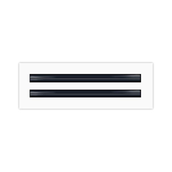 BUILDMART - 12" Linear Slot Diffuser - (2 Slot) Double Slot - White Decorative Air Vent - Modern AC Vent Cover for Ceiling, Walls & Floors - Texas Buildmart