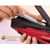 Bostitch Office Executive 3 in 1 Stapler, Includes 210 Staples and Integrated Staple Remover, One Finger Stapling, No Effort, 20 Sheet Capacity, Spring Powered Stapler, Red