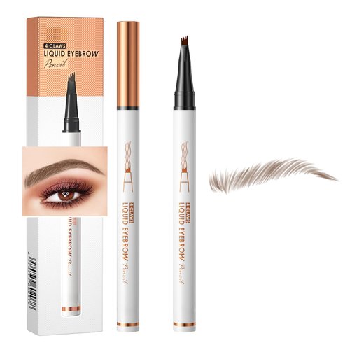 Yulinlon Q707 4 Tipped Precise Brow Pen – Long-Lasting Waterproof Eyebrow Pencil for Natural, Defined Brows – Easy to Use, Suitable for All Skill Levels (2#Dark Coffee)