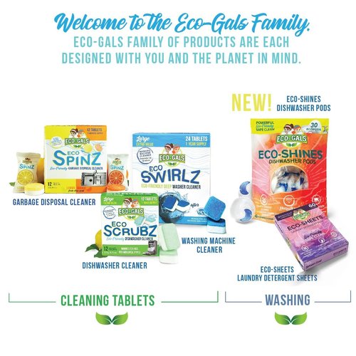 Eco-Gals Eco Swirlz Washing Machine Cleaner, 24 Count
