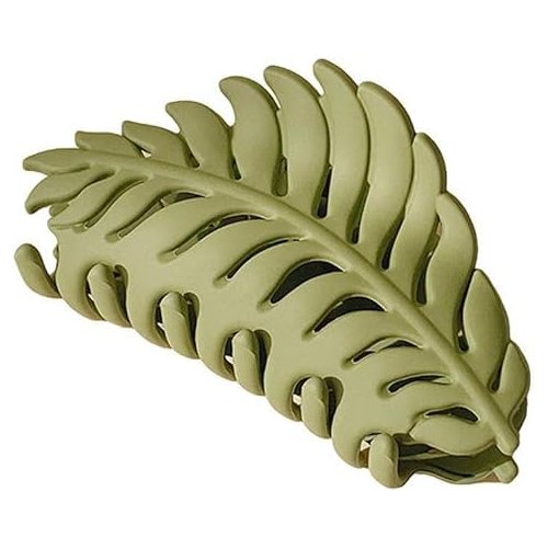 Rosojodg Hair Clip, 1Pc Green Non-slip Leaves Hair Catch Barrette Jaw Clamp Hairpins for Women Girls Thin Thick Hair, 3.5 Inch, Beauty and Personal Care