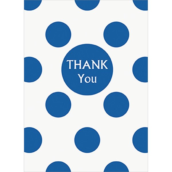 Unique Royal Blue Polka Dot Thank You Cards, 8ct