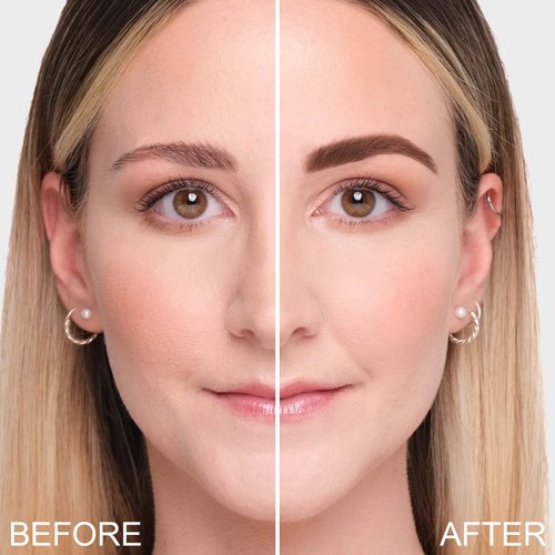 FOCALLURE Eyebrow Stamp and Eyebrow Stencil Kit, 24 Reusable Brow Shape, Sweatproof Eyebrow Powder, Long-Lasting, Easy to Use, Filling and Shaping Perfect Eyebrow Makeup, MEDIUM BROWN