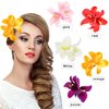 ANRONCH 5 Colors Artificial Flower Hair Clip, Flower Hairpin Hawaiian Plumeria Hairpin for Seaside Holiday, Bridal Hair Accessories Headwear for Woman Girl Lady Kids