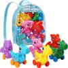 Dinosaur Toys , 6 Pack Wind Up Pull Back Dinosaur Toys for 3,4,5,6 Years Old Girls Toddlers Boys, Dinosaur Birthday Party Supplies Favors with Dinosaur Backpack
