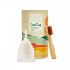 EcoCup Menstrual Cup - Soft Reusable Period Cup - Eco-Friendly - 12hr Wear - Includes Cup Cleaning Bamboo Brush - Tampon and Pad Alternative Menstrual Cups, 3 Piece Sets