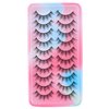 10 Pairs Cosplay False Eyelashes, Manga Lashes Wispy Long Thick Doll Anime Goth Spiky Fake Lashes Natural Look Full Strip Individual Easy Apply Enthusiasts For Douyin Makeup, Black