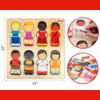 Wooden Puzzle for Toddlers 1-3, Children of The World Racial Cognition Dress-up Peg Puzzle Educational Toys, 24 Pieces Mix and Match Boys and Girls Multicultural Diversity Toys for Kids