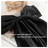 3PCS Hair Bows for Women, Oversized Long Tail White Hair Bow Clips, Silky Satin Hair Ribbons Ponytail Holder for Women Girls (Black, Red, Pink）