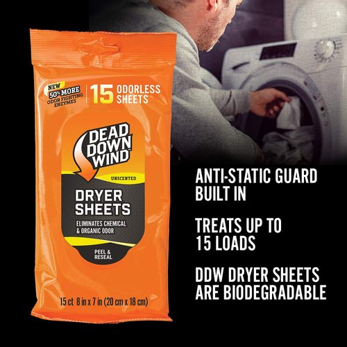 Dead Down Wind Dryer Sheets (15 Count, Unscented)