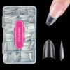 SITELENABY Medium Almond Nail Tips, Pre-shaped Half Cover Matte Acrylic Gel Kit False Nail Tip 300pcs,No C 12 Sizes Acrylic Press On Nails Tips (Medium half cover almond 300pcs)