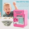 Piggy Bank, Electronic Money Bank, Safe Mini ATM Cash Coin Can, Auto Scroll Paper Money Saving Box, Great Birthday Gifts for Kids, Pink