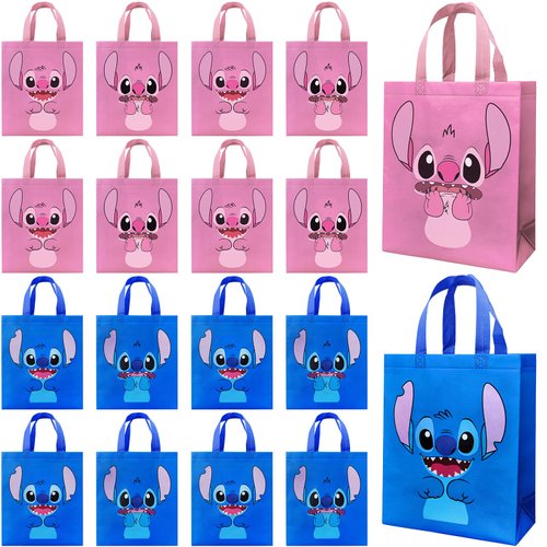 KULINAN 16 PCS Birthday Party Gift Bags, Non-woven Bags Party Favor Bags for Kids Birthday Party Supplies, 12 x 9.8 x 3.9 Inches