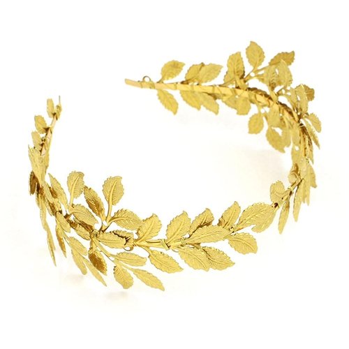 ifundom Greek Roman Laurel Leaf Golden Laurel Leaves Crown Tiara Costume Accessories Womens Leaf Headband Hair Comb Bridal Wedding Headpiece Hair Accessories