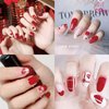 12 Sheets Valentine's Day Nail Wraps Full Stickers Nail Polish Strips, DIY Self-Adhesive Nail Art Decals Heart Kiss Love Pattern Valentine Party Decor with 2 Piece Nail Files (168 Pieces)