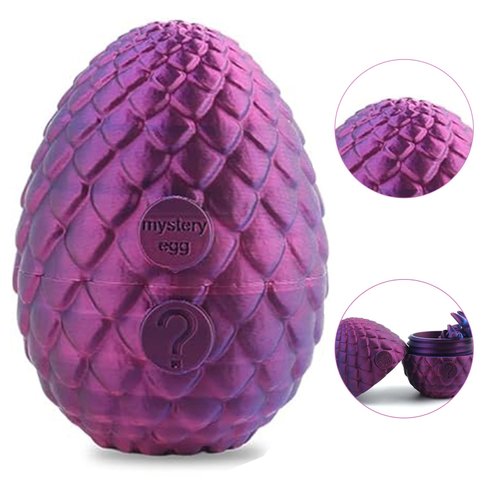 3D Printed Dragon, Articulated Crystal Dragon Egg Toy, Home Office Executive Desk Decor Fidget Toys, Dragon Egg with Dragon Inside, Surprise Funny Birthday Christmas White Elephant Gift for Kids Adult