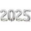 Huge Silver 2025 New Year Balloons 40 Inch 2025 Silver Mylar Foil Helium Number Balloons 2025 Christmas New Year Eve Graduation Party Decorations Supplies