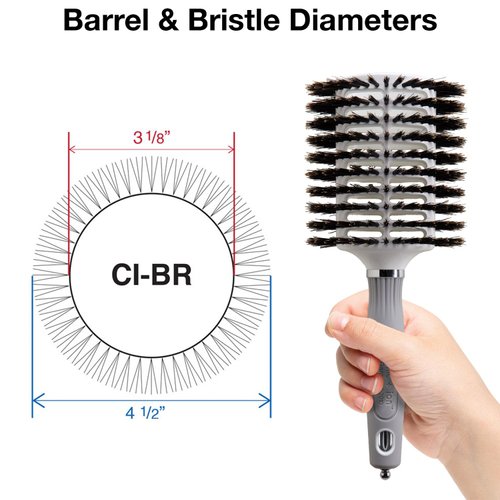 Olivia Garden Ceramic + Ion Turbo Vent Boar Round Hair Brush, 4 1/2"